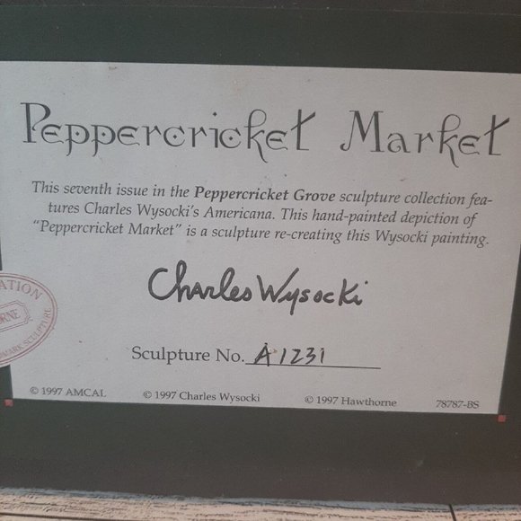 Hawthorne Village Peppercricket Market Charles Wysocki Sculpture Florist Meat - Picture 11 of 12